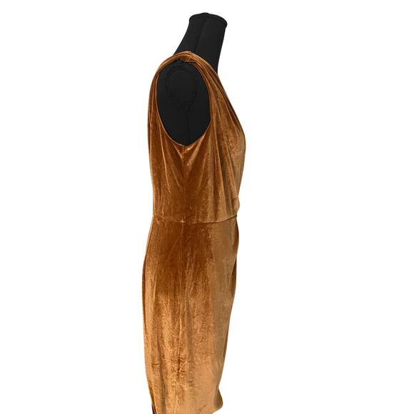 Baltic Born Kourtney Velvet One Shoulder Midi Dress in Spice L Holiday Fall - Picture 4 of 12
